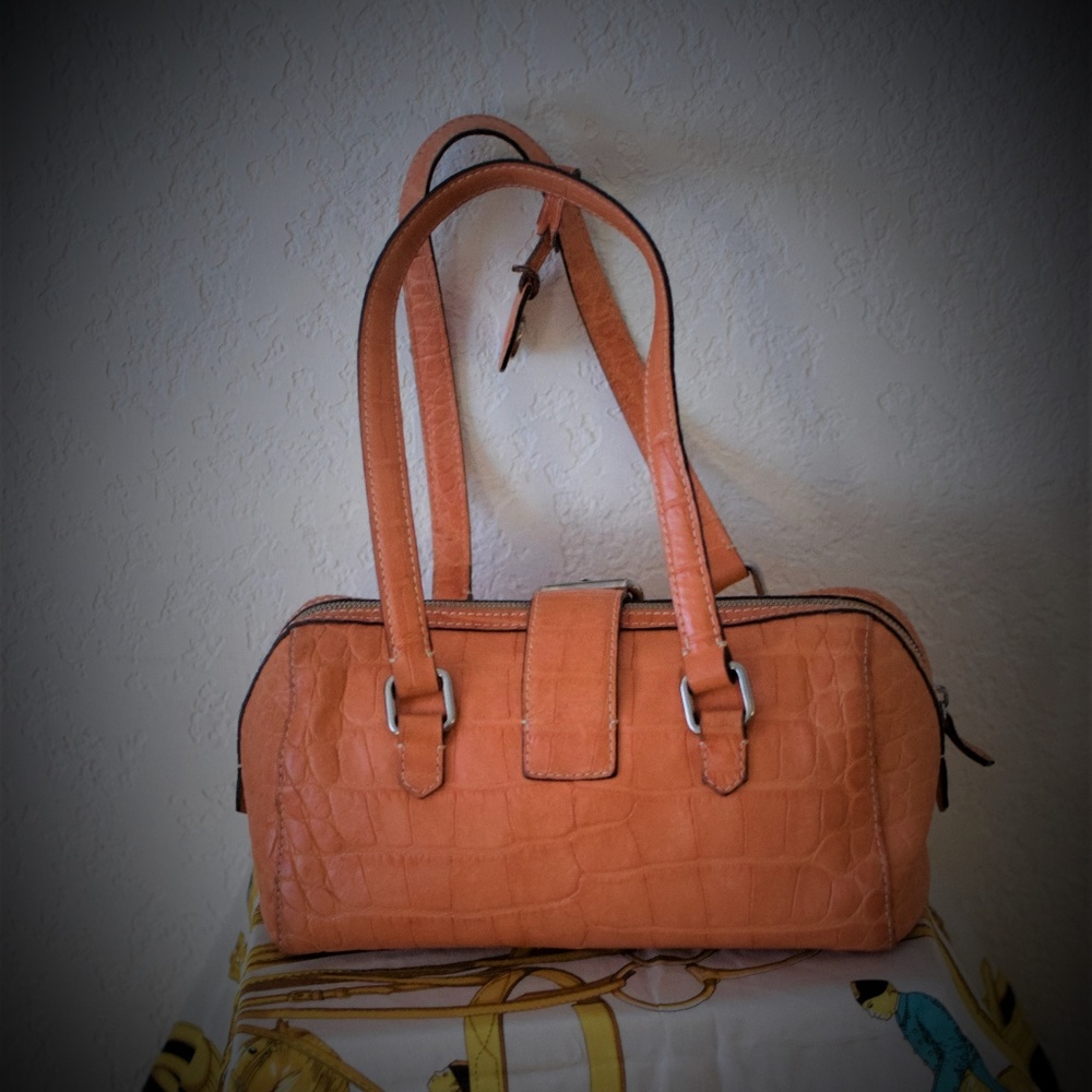 DOONEY & BOURKE Orange Embossed Doctor Satchel - Picture 3 of 8